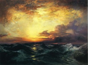 Main Product Photo of Pacific Sunset Painting by Thomas Moran