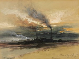 Main Product Photo of Smelting Works at Denver Painting by Thomas Moran
