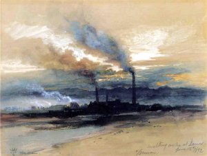 Main Product Photo of Smelting Works at Denver Painting by Thomas Moran