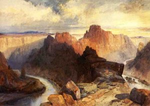 Main Product Photo of Summer, Amphitheatre, Colorado River, Utah Territory Painting by Thomas Moran