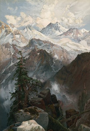Main Product Photo of Summit of the Sierras, Nevada Painting by Thomas Moran