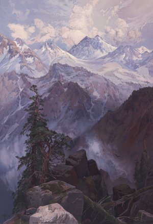 Main Product Photo of Summit of the Sierras, Nevada Painting by Thomas Moran