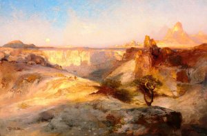 Main Product Photo of Sunrise Landscape Painting by Thomas Moran
