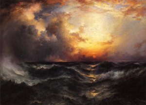 Main Product Photo of Sunset in Mid-Ocean Painting by Thomas Moran