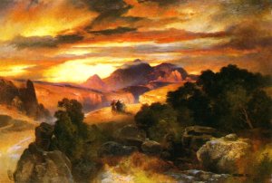 Main Product Photo of Sunset Painting by Thomas Moran
