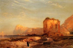 Main Product Photo of Temple of Venus, Castle of Baiae Painting by Thomas Moran