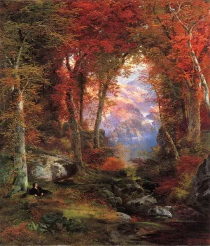 The Autumnal Woods also known as Under the Trees by Thomas Moran Oil Painting Reproduction