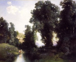 Main Product Photo of The Bathing Hole, Cuernavaca, Mexico Painting by Thomas Moran