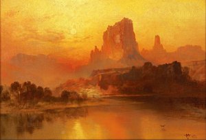 Main Product Photo of The Golden Hour Painting by Thomas Moran