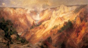 Main Product Photo of The Grand Canyon of the Yellowstone Painting by Thomas Moran