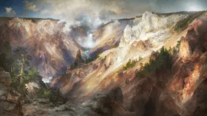 The Grand Canyon Of The Yellowstone by Thomas Moran Oil Painting Reproduction