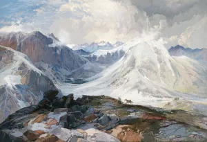 The Mosquito Trail, Rocky Mountains of Colorado, Elevation 12,000 Feet by Thomas Moran - Hand-Painted Oil Painting Reproduction
