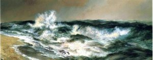 Main Product Photo of The Much Resounding Sea Painting by Thomas Moran