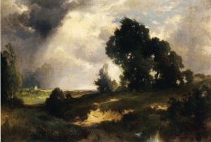 Main Product Photo of The Passing Shower Painting by Thomas Moran