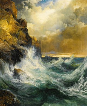 Main Product Photo of The Receding Wave Painting by Thomas Moran