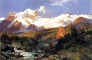Main Product Photo of The Teton Range Painting by Thomas Moran