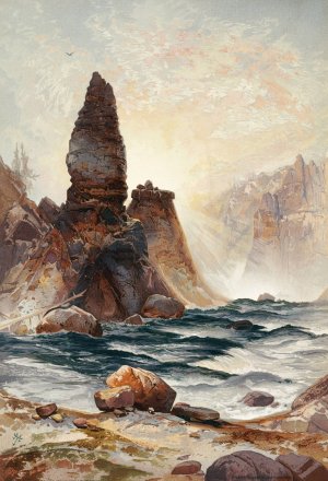 Main Product Photo of The Towers of Tower Falls, Yellowstone Painting by Thomas Moran