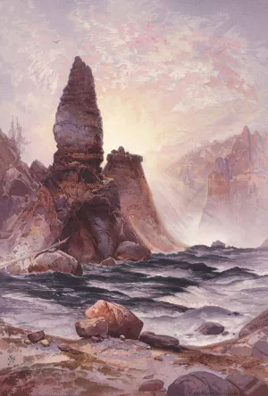 The Towers of Tower Falls, Yellowstone by Oil Painting Reproduction