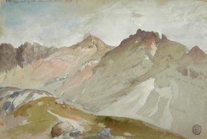 Main Product Photo of The Upper End of Little Cottonwood Canyon, Wasatch Range, near Ogden, Utah Painting by Thomas Moran