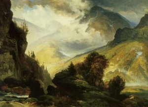 Main Product Photo of The White Mountains Painting by Thomas Moran