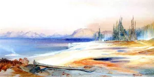 The Yellowstone Lake with Hot Springs by Thomas Moran Oil Painting Reproduction