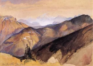 The Yellowstone Range from near Fort Ellis by Thomas Moran - Hand-Painted Oil Painting Reproduction