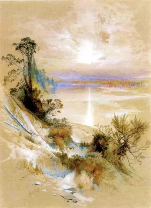 The Yellowstone River, at its Exit from the Yellowstone Lake by Thomas Moran Oil Painting Reproduction