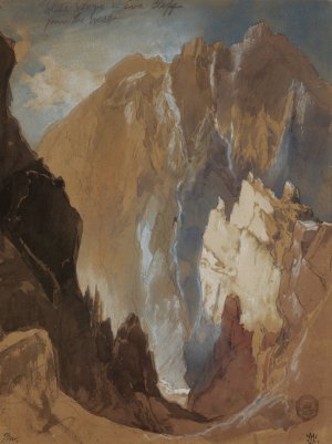 Main Product Photo of Toltec Gorge and Eva Cliff from the West, Colorado Painting by Thomas Moran
