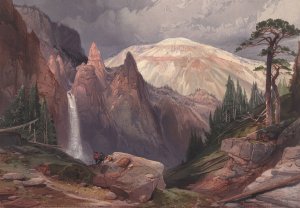 Tower Falls and Sulphur Mountain, Yellowstone by Oil Painting Reproduction