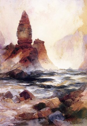 Tower Falls and Sulphur Rock, Yellowstone by Oil Painting Reproduction