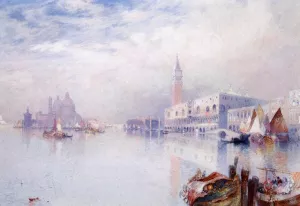 Venetial Scene by Thomas Moran - Hand-Painted Oil Painting Reproduction