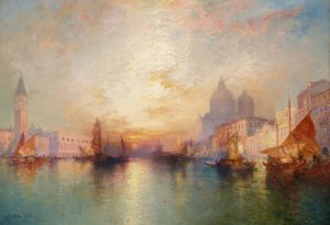 Main Product Photo of Venice; Grand Canal at Sunset Painting by Thomas Moran