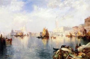 Venice, The Grand Canal with The Doge's Palace by Oil Painting Reproduction