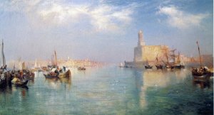 Main Product Photo of Vera Cruz Harbor Painting by Thomas Moran