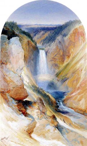 Main Product Photo of Wyoming Fall, Yellowstone River Painting by Thomas Moran