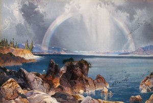 Main Product Photo of Yellowstone Lake Painting by Thomas Moran